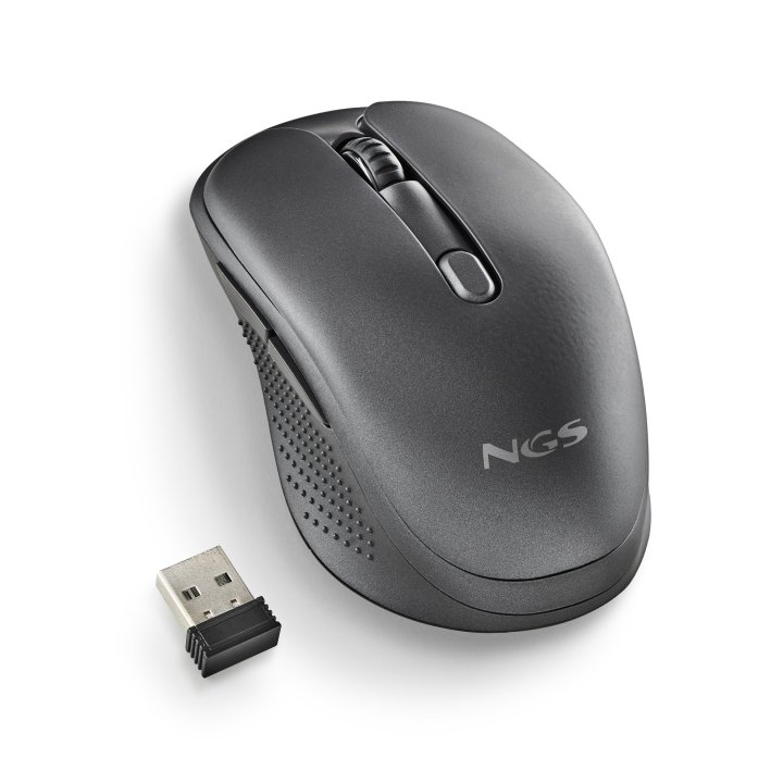 Mouse Ngs Wireless Evo Rust Black Recargable Con Teclas Silenciosas Negro