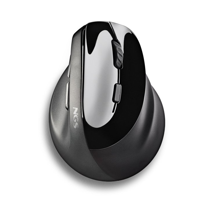 Mouse Ngs Wireless Ergo Evo Moksha Color Negro Recargable Usb-c 2400 Dpi Botones Silenciosos