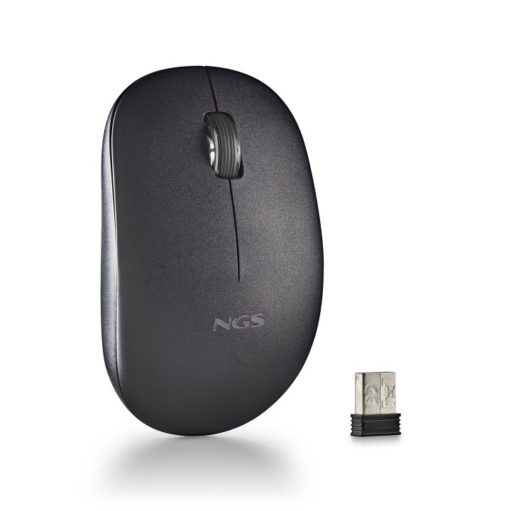 Mouse Ngs Wireless Fog Pro Negro 1000dpi 2 Botones Nano Receptor 2.4ghz