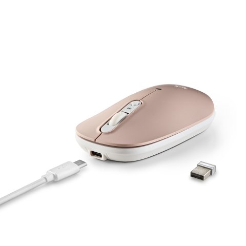 Mouse Ngs Wireless Y Bluetooth Shell Rb 1600dpi Nano Receptor Usb 3 Dispositivos 3 Carcasas De Colores Magenticas