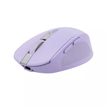 Mouse Trust Wireless Y Bluetooth Ozaa 25384 Morado Recargable- Sensor Optico - 6 Botones - 800 1600 3200dpi - Receptor Usb-a
