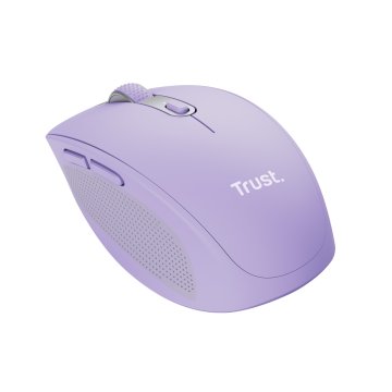 Mouse Trust Wireless Y Bluetooth Ozaa 25384 Morado Recargable- Sensor Optico - 6 Botones - 800 1600 3200dpi - Receptor Usb-a  2