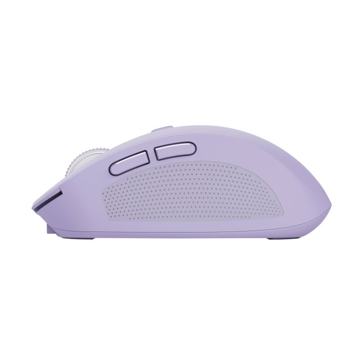 Mouse Trust Wireless Y Bluetooth Ozaa 25384 Morado Recargable- Sensor Optico - 6 Botones - 800 1600 3200dpi - Receptor Usb-a 