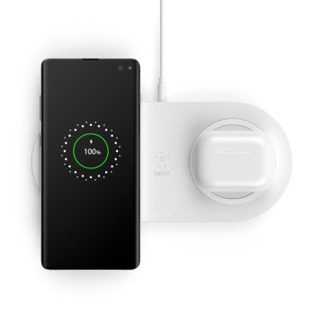 Base De Carga Inalámbrica Doble Belkin Wiz002vfwh 10w Boost Charge Color Blanco 2
