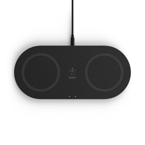 Base De Carga Inalámbrica Doble Belkin Wiz008vfbk 15w Boost Charge Color Negro