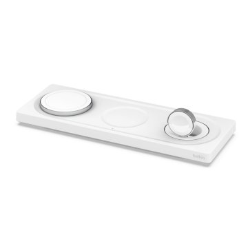 Base De Carga Inalambrica Belkin Wiz016vfwh Magsafe 3 En 1 Apple Iphone Airpods Watch Blanco