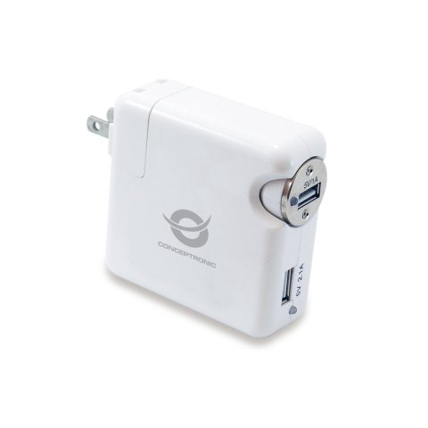 Cargador De Viaje Conceptronic Kit Universal Incluye Cargador Usb A Coche Y Pared Usb 5v 2a