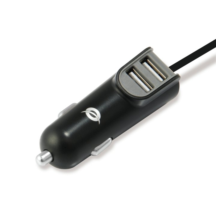 Cargador De Coche Conceptronic Carden05b Con Cable Usb-c + 2 Puertos Tipo A 5v 3.1a 15.5w