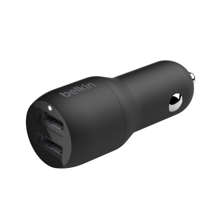 Cargador De Coche Belkin Ccd001bt1mbk Doble Usb-a 24w + Cable Usb A Lightning 1m Negro