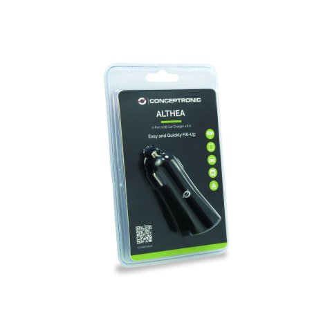 Cargador De Coche Conceptronic 5v 2x Usb Para Coche 12 24v 4.2a