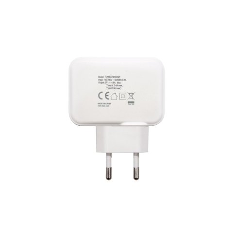 Cargador De Pared Tooq Tqwc-2s02wt Usb-c+usb-a 4.8a (27w) Total Color Blanco