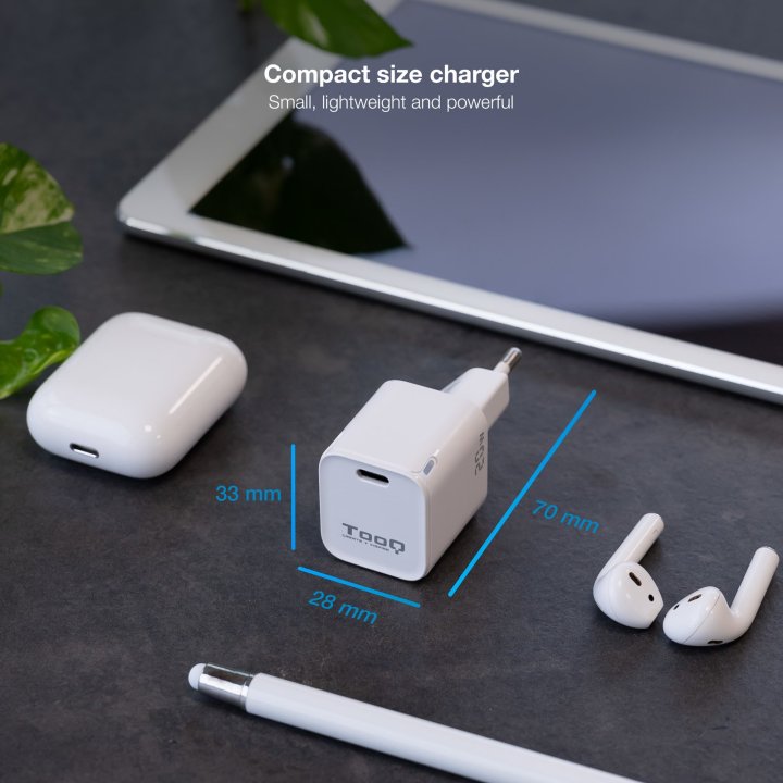 Cargador De Pared Tooq Tqwc-pd20wt Usb-c Pd 20w Blanco