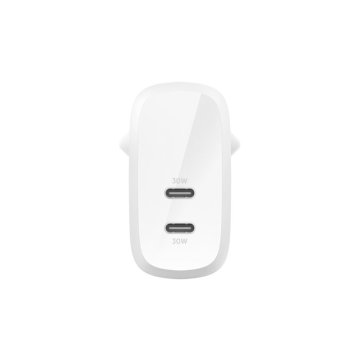 Cargador De Pared Belkin Wcb010vfwh Boost Charge Doble Usb-c 30w+30w Blanco 2