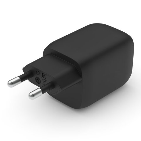 Cargador De Pared Belkin Wch013vfbk Doble Usb-c Gan Boost Charge Pro 65w (45w+20w) Negro