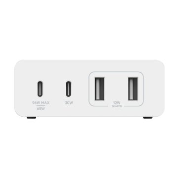 Cargador De Sobremesa Belkin Wch010vfwh 2xusb-c 2xusb-a Gan Boost Charge 108 Blanco 2