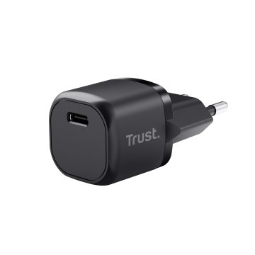 Cargador De Pared Trust 25174 Usb-c 20w Compatible Pd Y Pps 3a Color Negro