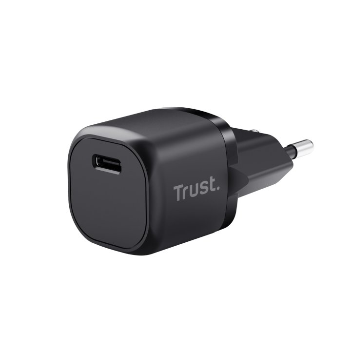 Cargador De Pared Trust 25174 Usb-c 20w Compatible Pd Y Pps 3a Color Negro