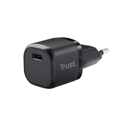 Cargador De Pared Trust 25174 Usb-c 20w Compatible Pd Y Pps 3a Color Negro