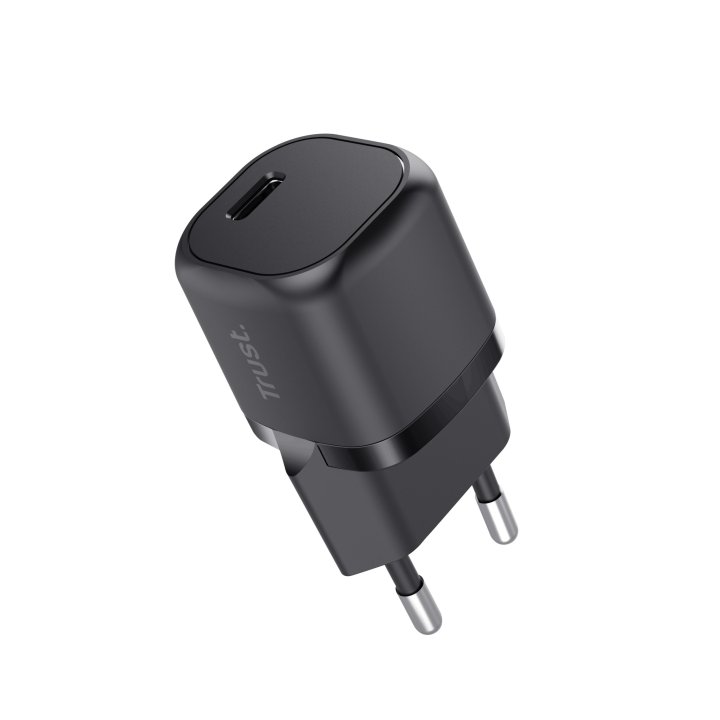 Cargador De Pared Trust 25174 Usb-c 20w Compatible Pd Y Pps 3a Color Negro