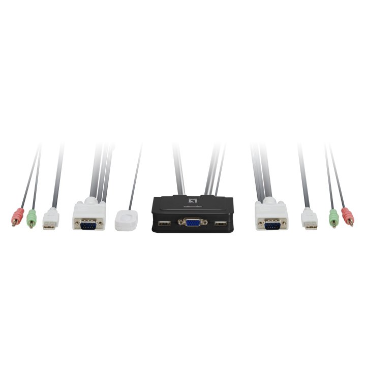 Conmutador Automatico Level One V t m 1a2 Cpus Usb Con Audio Cables Incluidos