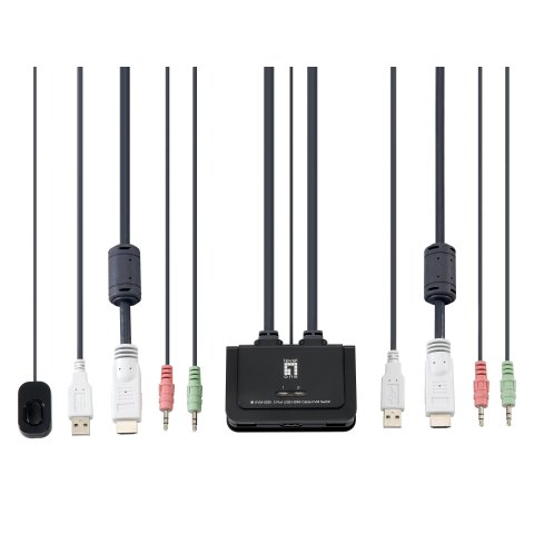 Conmutador Automatico Level One V t m 1a2 Cpus Hdmi Usb Con Audio Cables Incluidos