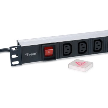 Regleta Alimentacion Aluminio Rack 19" 1u 8 Tomas Tipo C13 Iec320 Con Interruptor Cable 1.8m 2