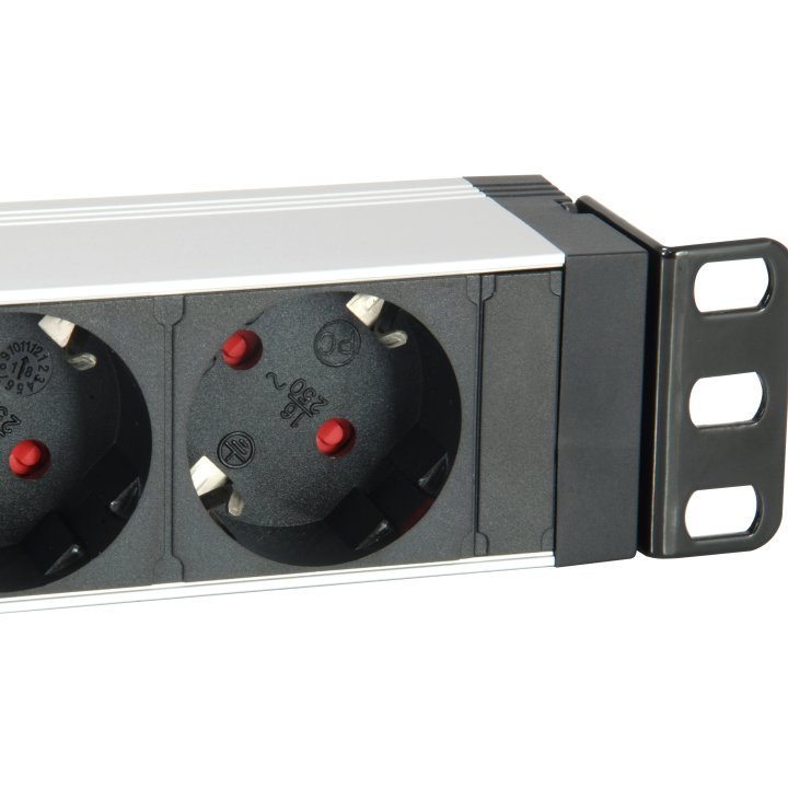 Regleta Alimentacion Rack 19" 1u 7 Tomas Con Interruptor Y Protector Sobretension