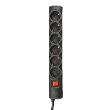 Regleta Alimentacion Trust - 6 Tomas Schuko - Proteccion - Interruptor On off - Color Negro 21059 2