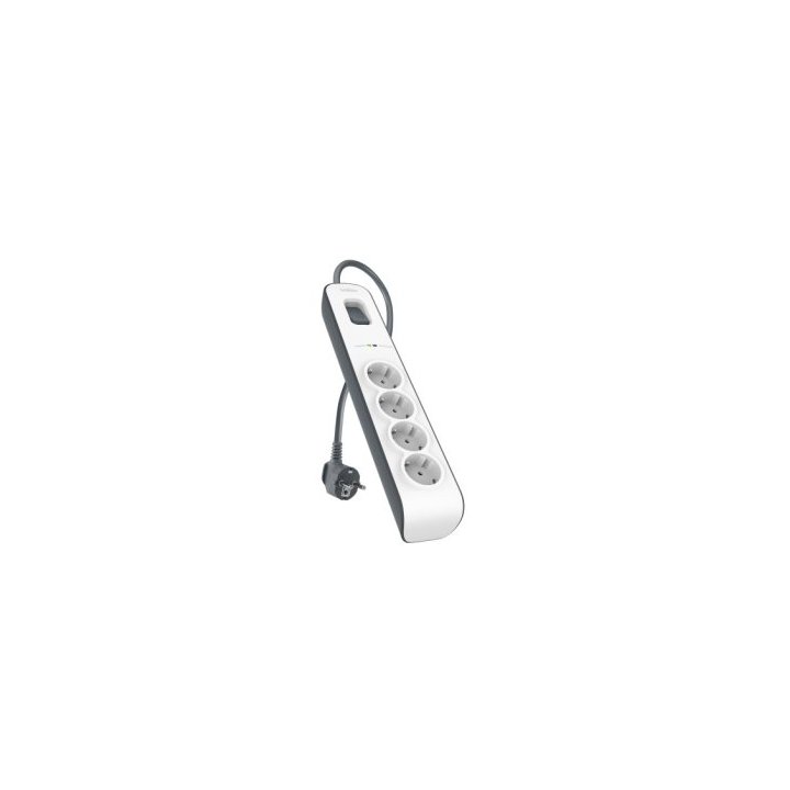 Regleta Alimentacion Belkin Bsv400vf2m De Proteccion Contra Sobretensiones 4 Tomas Boton De Apagado Y Encendido Color Blanco 