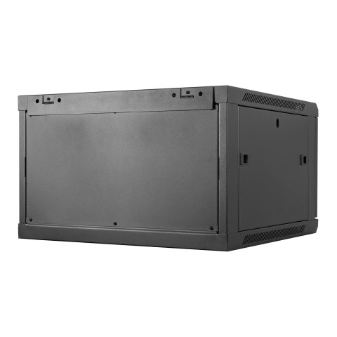 Armario Mural 19" Aiten Data 6u Ai6406s 600 X 450 X 370 2l Color Negro Puerta De Cristal Templado