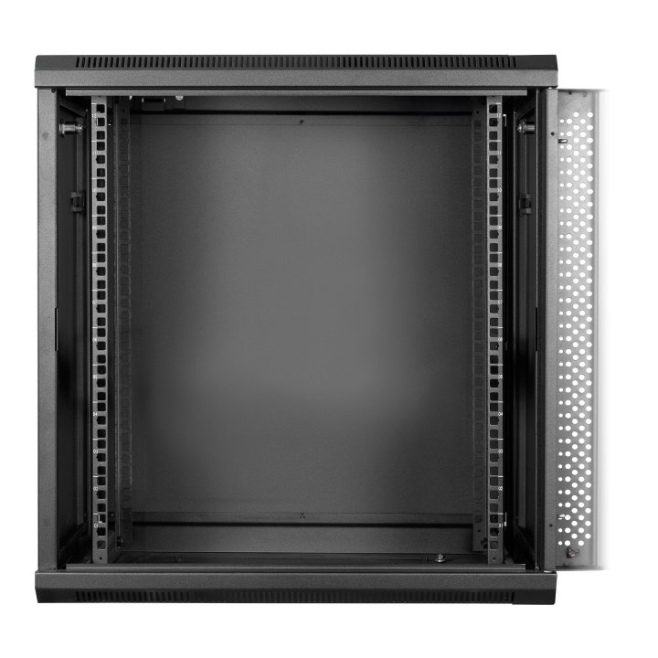 Armario Mural 19" Aiten Data 12u Ai6412s 600 X 450 X 635 2l Color Negro Puerta De Cristal Templado