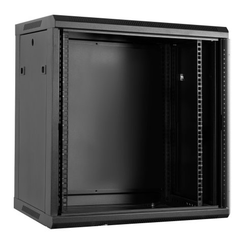 Armario Mural 19" Aiten Data 12u Ai6412s 600 X 450 X 635 2l Color Negro Puerta De Cristal Templado