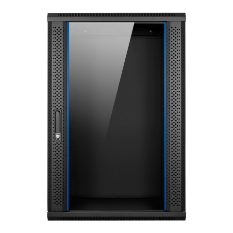 Armario Mural 19" Aiten Data 18u Ai6618 600 X 600 X 903 2l Color Negro Puerta De Cristal Templado