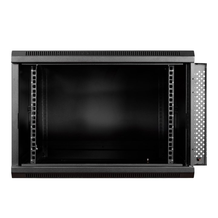 Armario Mural 19" Aiten Data 9u Ai6409s 600 X 450 X 520 2l Color Negro Puerta De Cristal Templado