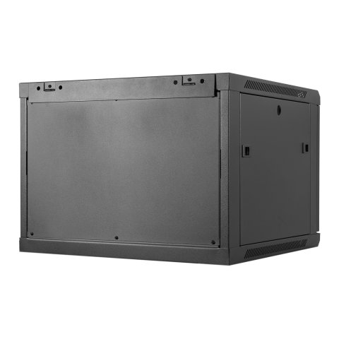 Armario Mural 19" Aiten Data 9u Ai6409s 600 X 450 X 520 2l Color Negro Puerta De Cristal Templado