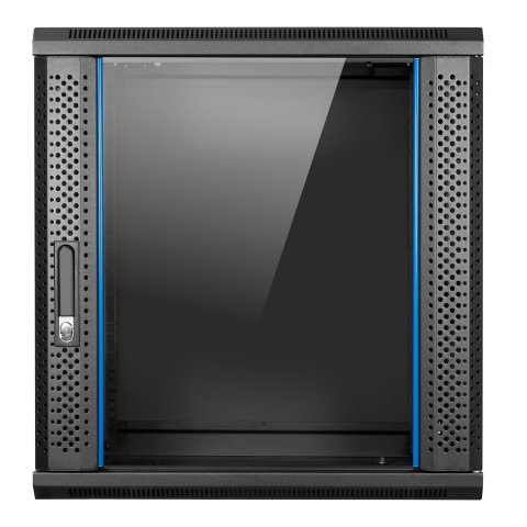 Armario Mural 19" Aiten Data 12u Ai6612s 600 X 600 X 650 2l Color Negro Puerta De Cristal Templado