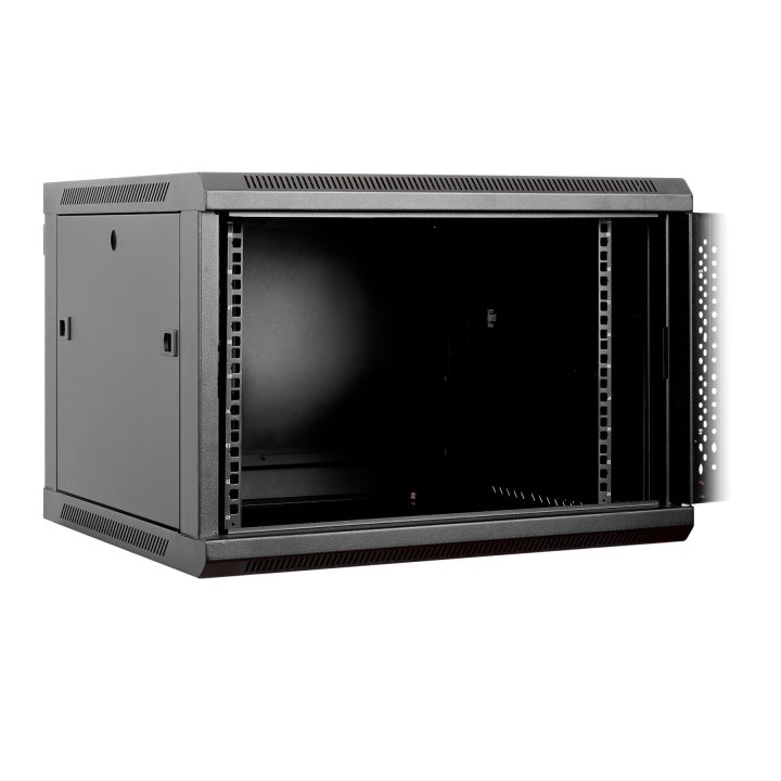 Armario Mural 19" Aiten Data 9u Ai6609s 600 X 600 X 520 2l Color Negro Puerta De Cristal Templado