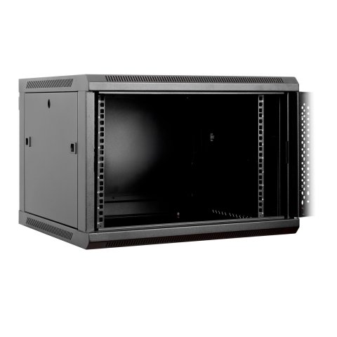 Armario Mural 19" Aiten Data 9u Ai6609s 600 X 600 X 520 2l Color Negro Puerta De Cristal Templado