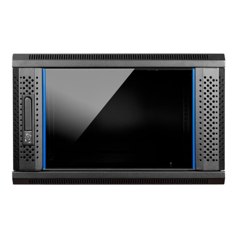 Armario Mural 19" Aiten Data 6u Ai6606s 600 X 600 X 368 2l Color Negro Puerta De Cristal Templado