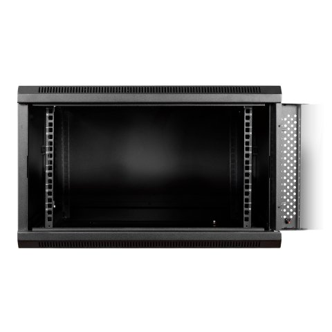 Armario Mural 19" Aiten Data 6u Ai6606s 600 X 600 X 368 2l Color Negro Puerta De Cristal Templado