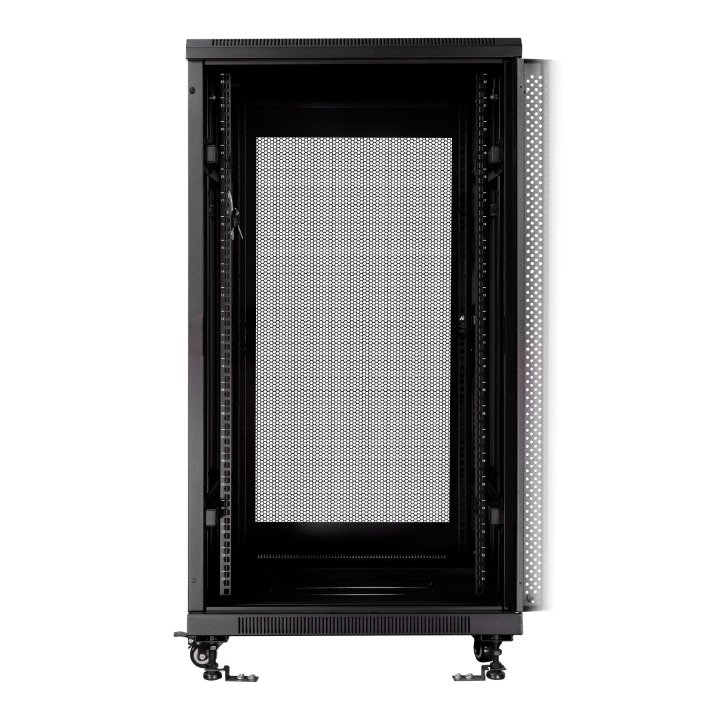 Armario De Suelo 19" Aiten Data 22u Ai6822s 600 X 800 X 1166 2cl 4r Mo Color Negro Puerta De Cristal Templado Puerta Trasera 