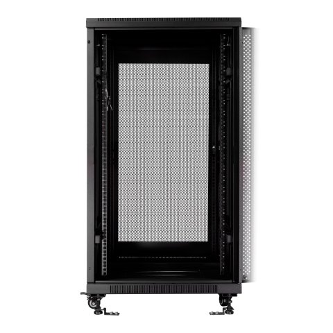 Armario De Suelo 19" Aiten Data 22u Ai6822s 600 X 800 X 1166 2cl 4r Mo Color Negro Puerta De Cristal Templado Puerta Trasera 