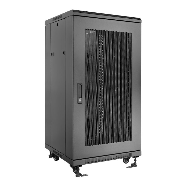Armario De Suelo 19" Aiten Data 22u Ai6822s 600 X 800 X 1166 2cl 4r Mo Color Negro Puerta De Cristal Templado Puerta Trasera 