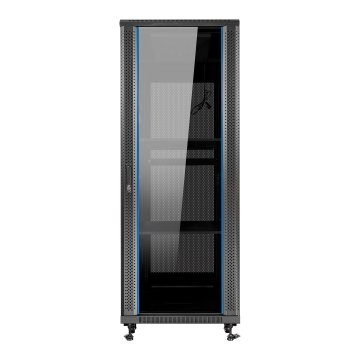 Armario De Suelo 19" Aiten Data 37u Ai6637 600 X 600 X 1780 2cl 4r Mo Color Negro Puerta De Cristal Templado Puerta Trasera P 2