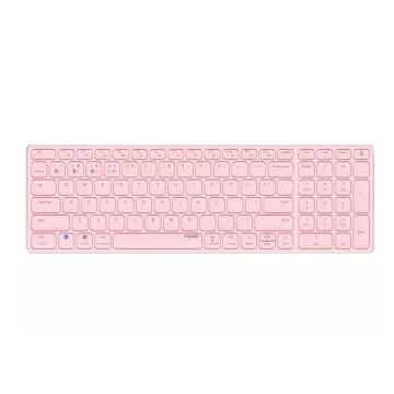 Teclado Rapoo Wireless Y Bluetooth E9700m Portugues 2.4ghz Bt 3.0 5.0 Diseño Ultrafino Bateria Rosa Base Aluminio Multi Mode