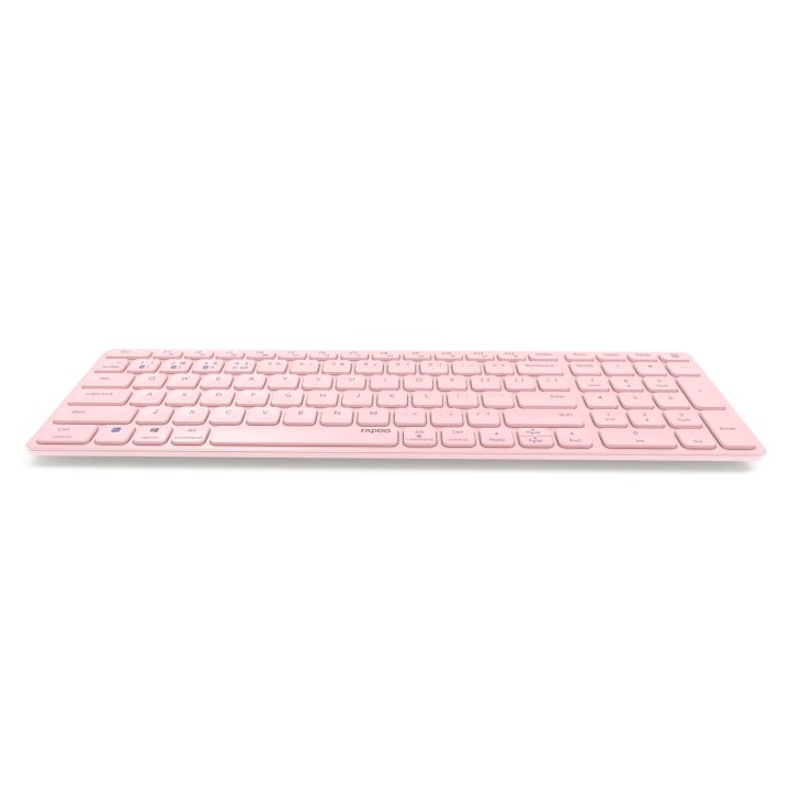 Teclado Rapoo Wireless Y Bluetooth E9700m Portugues 2.4ghz Bt 3.0 5.0 Diseño Ultrafino Bateria Rosa Base Aluminio Multi Mode