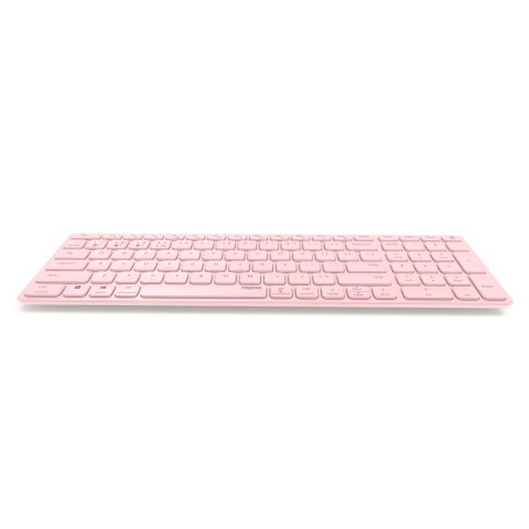 Teclado Rapoo Wireless Y Bluetooth E9700m Portugues 2.4ghz Bt 3.0 5.0 Diseño Ultrafino Bateria Rosa Base Aluminio Multi Mode