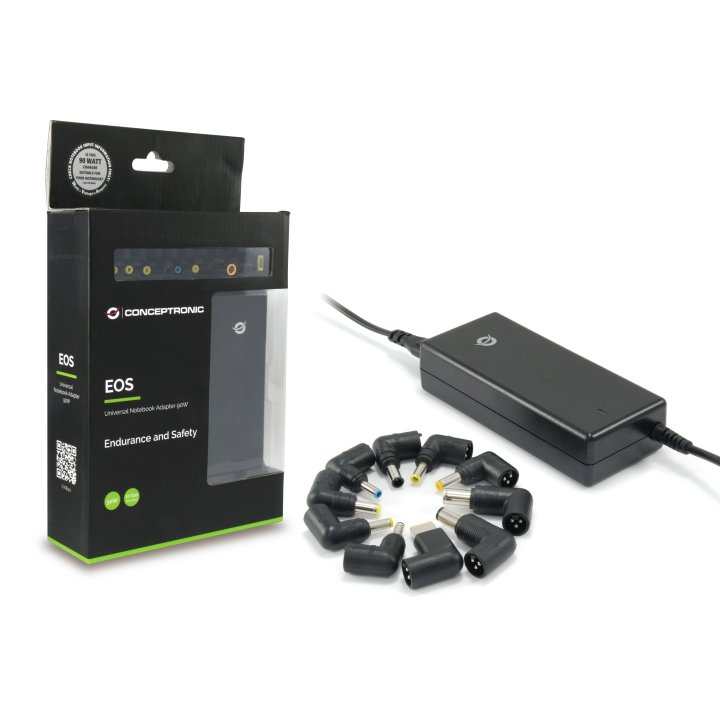 Cargador Universal De Portatil Conceptronic 90w Automatico 18.5v A 20v 10tips