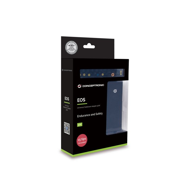 Cargador Universal De Portatil Conceptronic 90w Automatico 12v A 20v 15 Tips