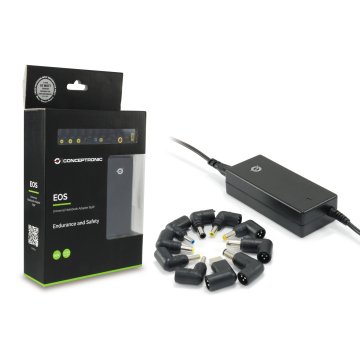 Cargador Universal De Portatil Conceptronic 65w Automatico 18.5v A 20v 10tips 2